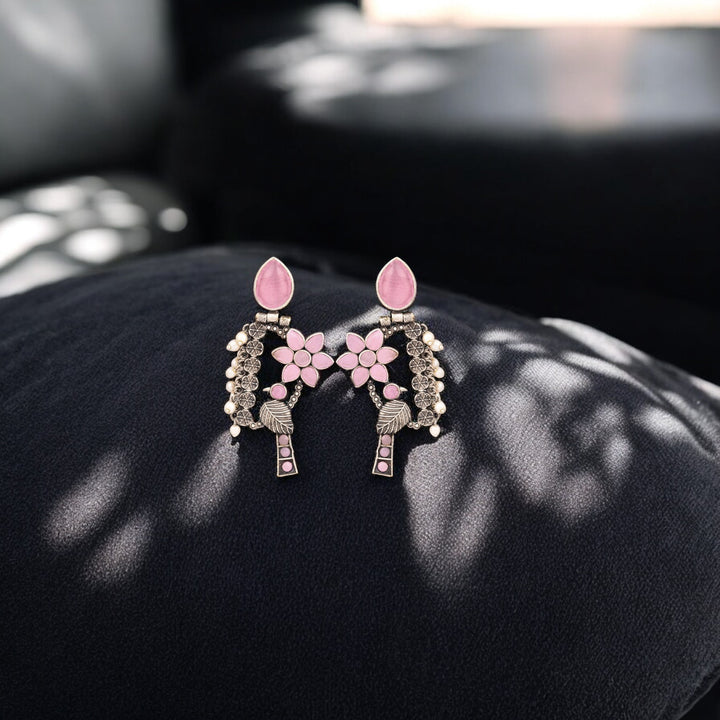 Peony songbird earrings