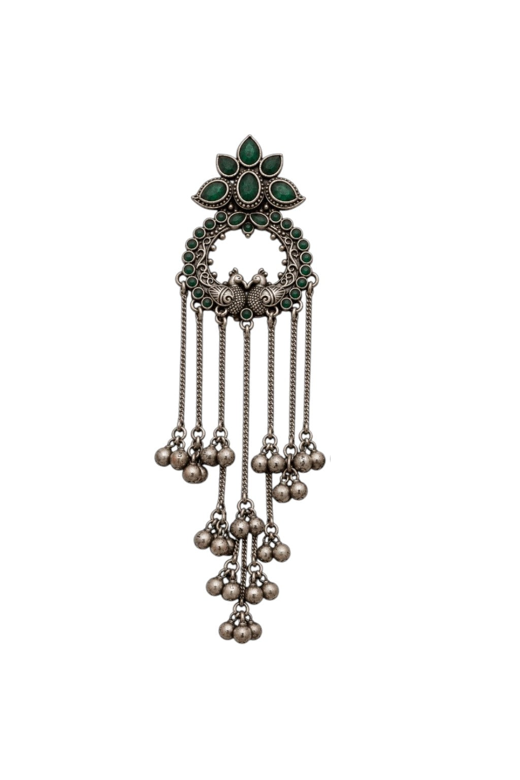 Shyama Peacock Danglers- Green