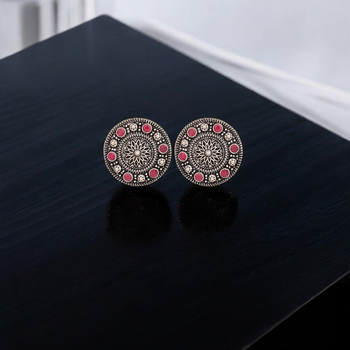 Ruby Radiance Studs- pink
