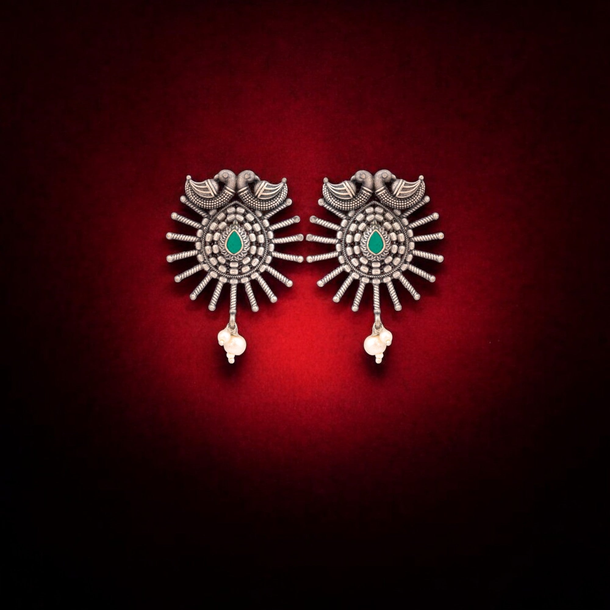 Azure Nest Earrings- green