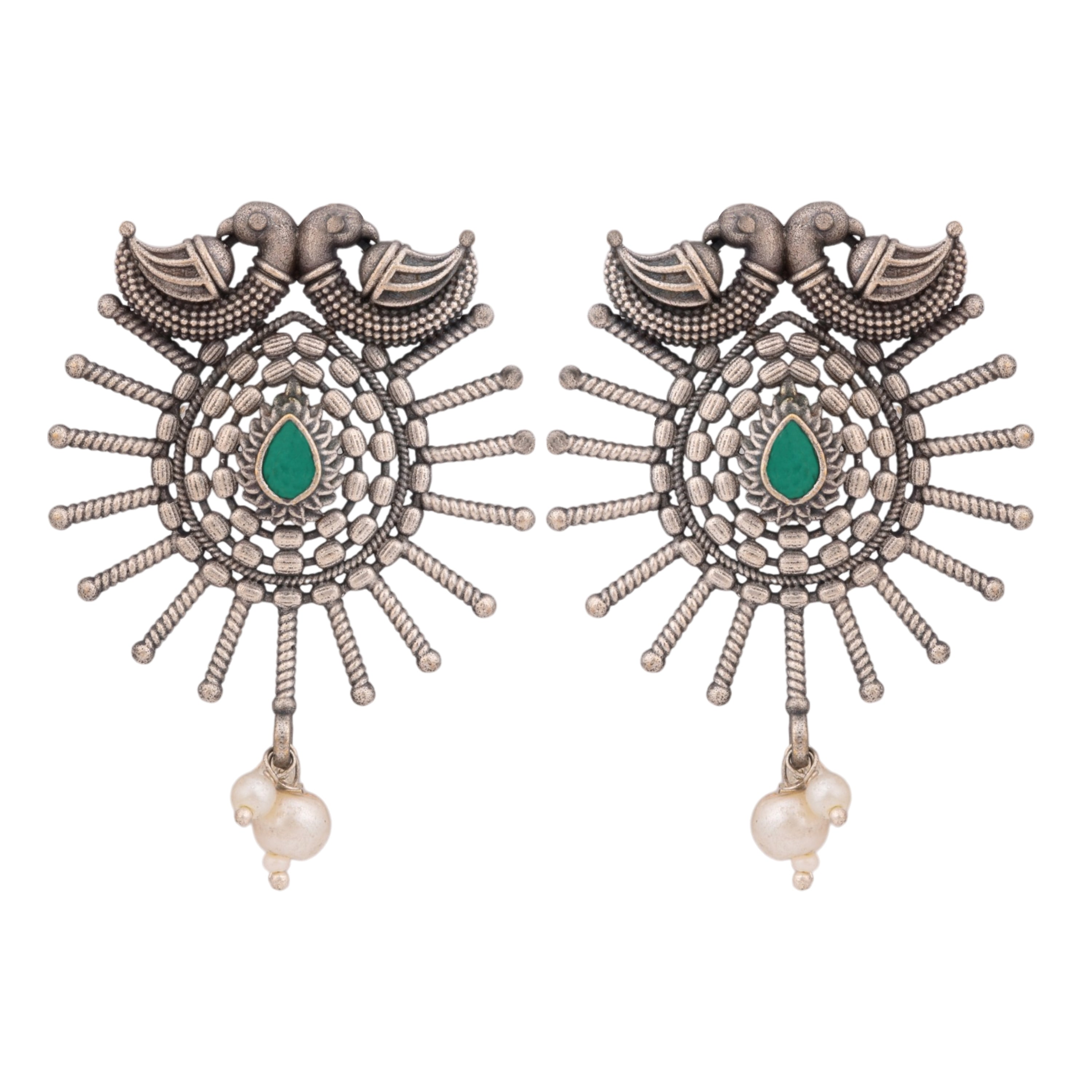 Azure Nest Earrings- green