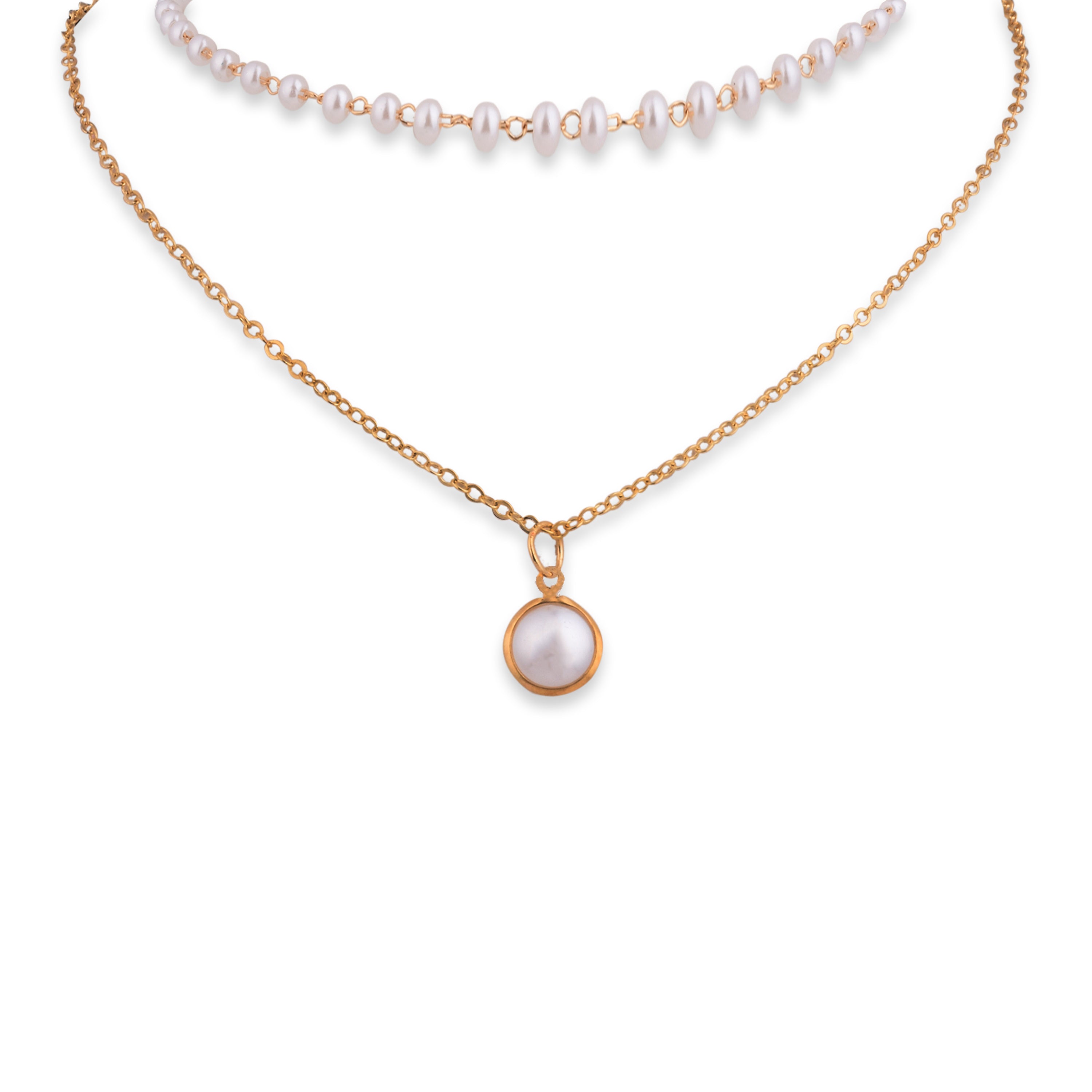 Golden Pearl Symphony- Necklace