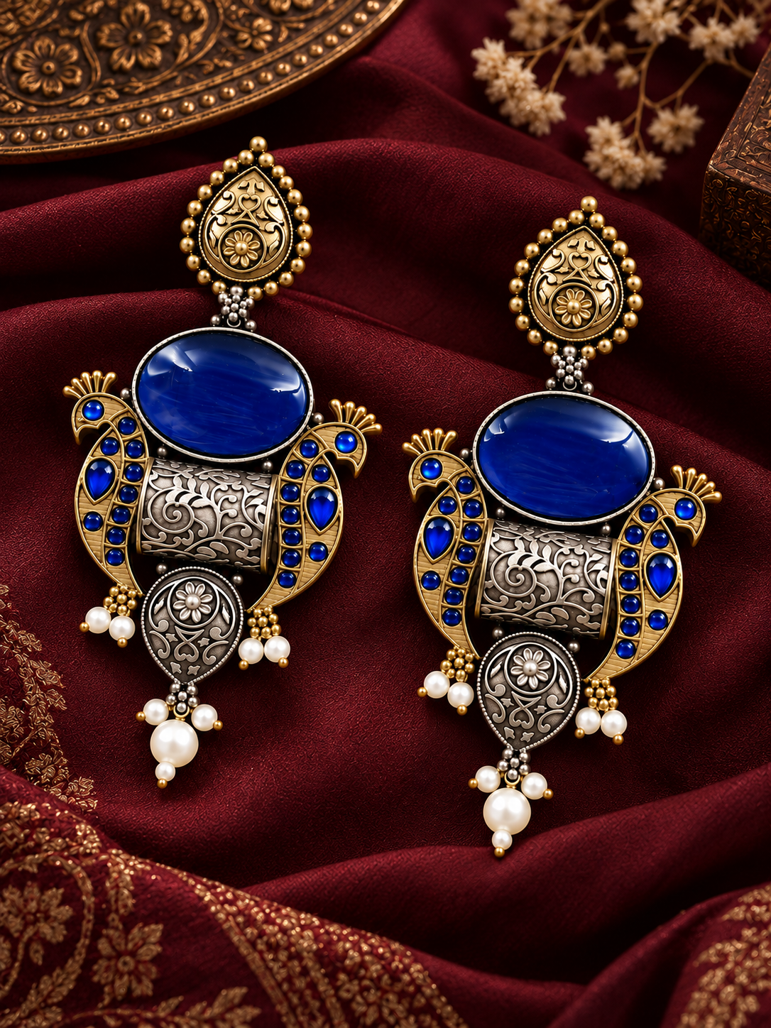 BAISA EARRINGS-BLUE